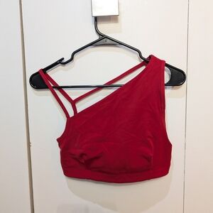Sweaty Betty Red One-Shoulder Asymmetrical Sports Bra